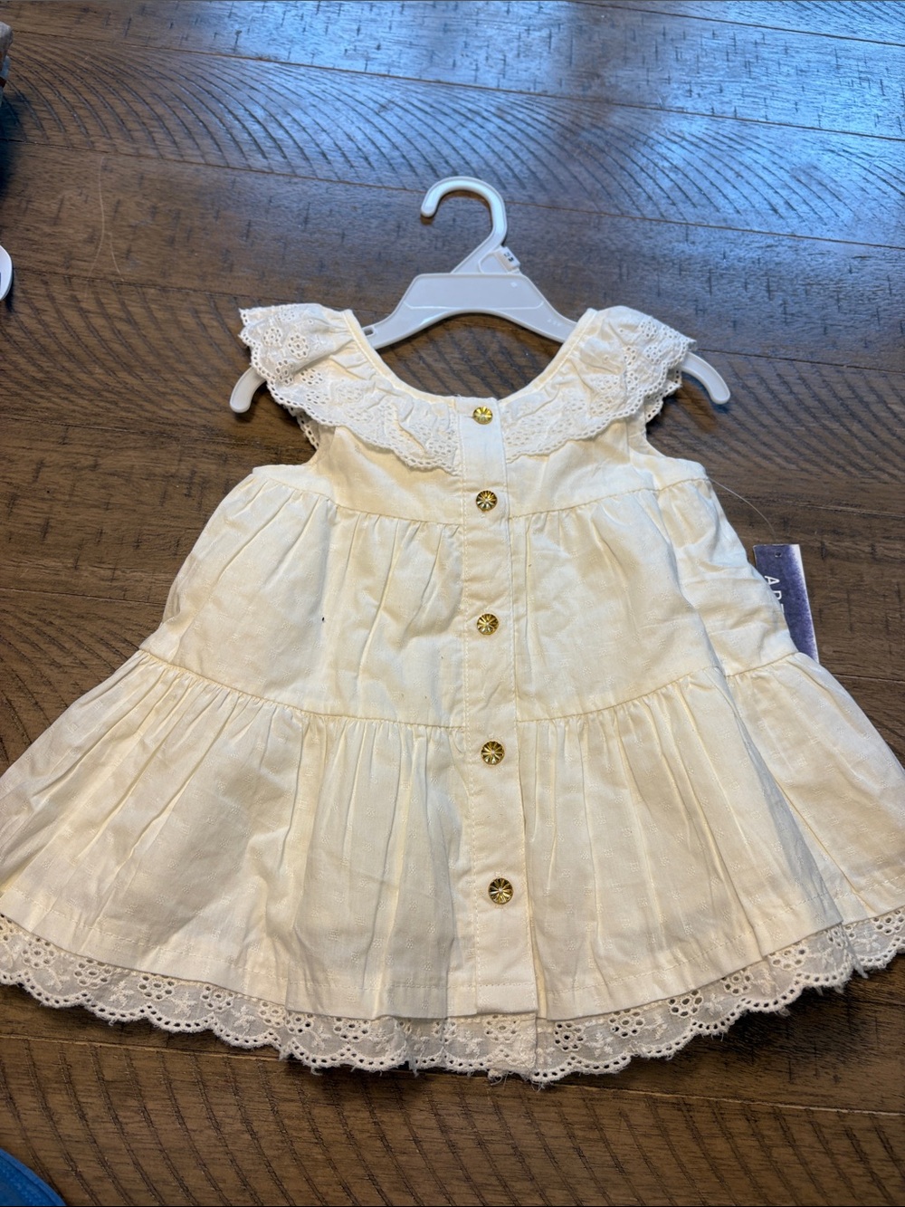 Artisan Ny Cream Eyelet Button-Front Dress